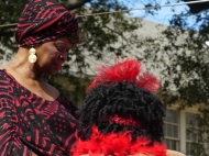 Singer and New Orleans icon Irma Thomas riding with Krewe Femme Fatale